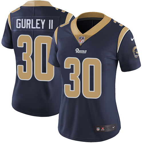 Nike Rams #30 Todd Gurley II Navy Blue Team Color Women's Stitched NFL Vapor Untouchable Limited Jersey